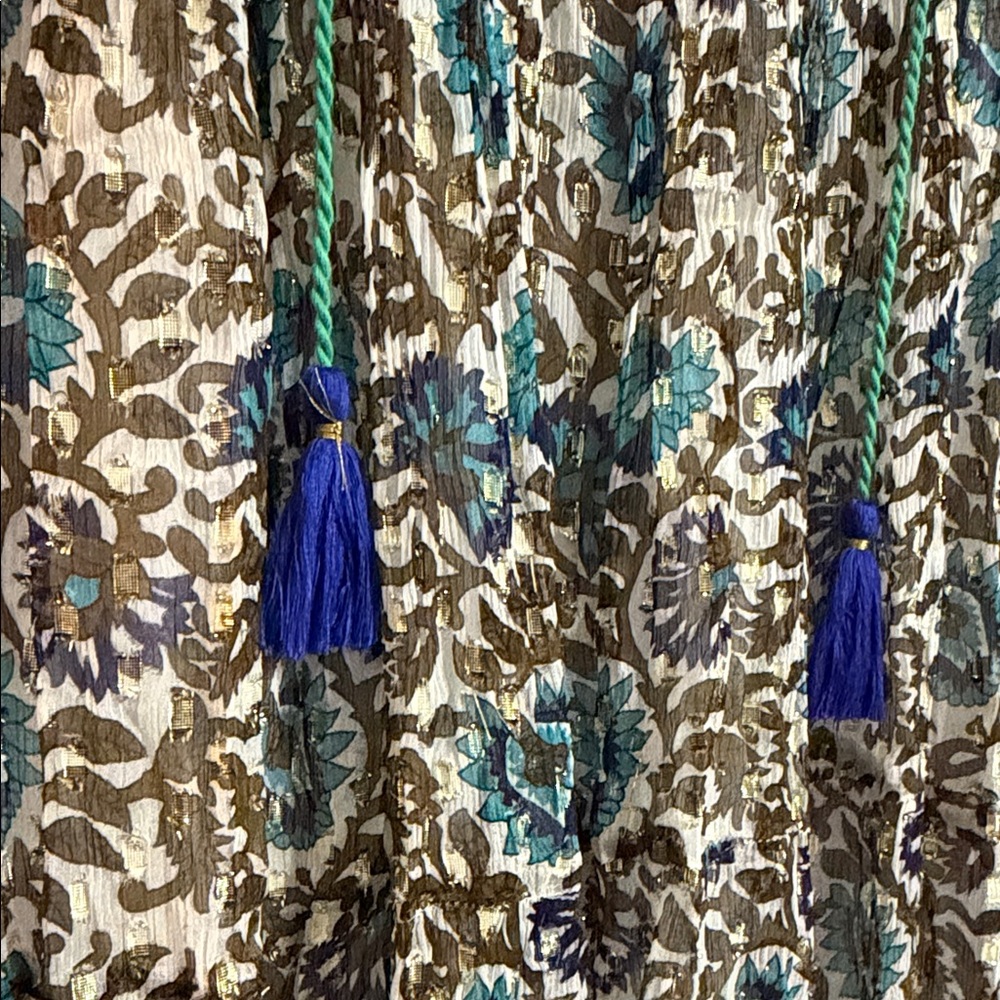 OLIPHANT Boho Floral Tiered Dress with Tassel Tie - Picture 3 of 7